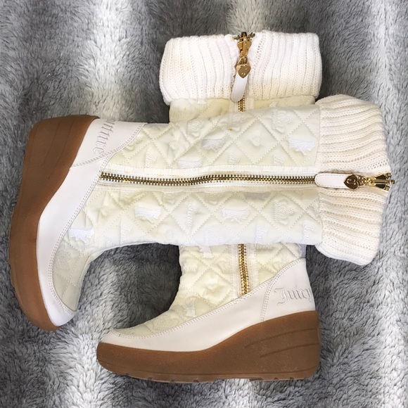 Juicy Couture White and Gold Winter Boots Bought from Jenna Jameson $$OBO$$ - Picture 1 of 8